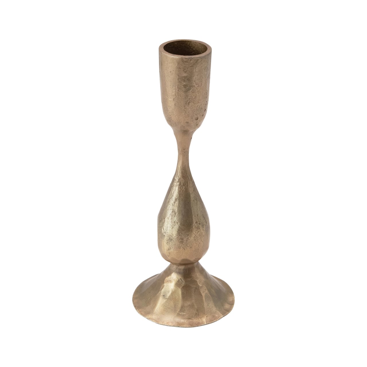 6.5&#x22; Antique Brass Hand-Forged Metal Taper Holder